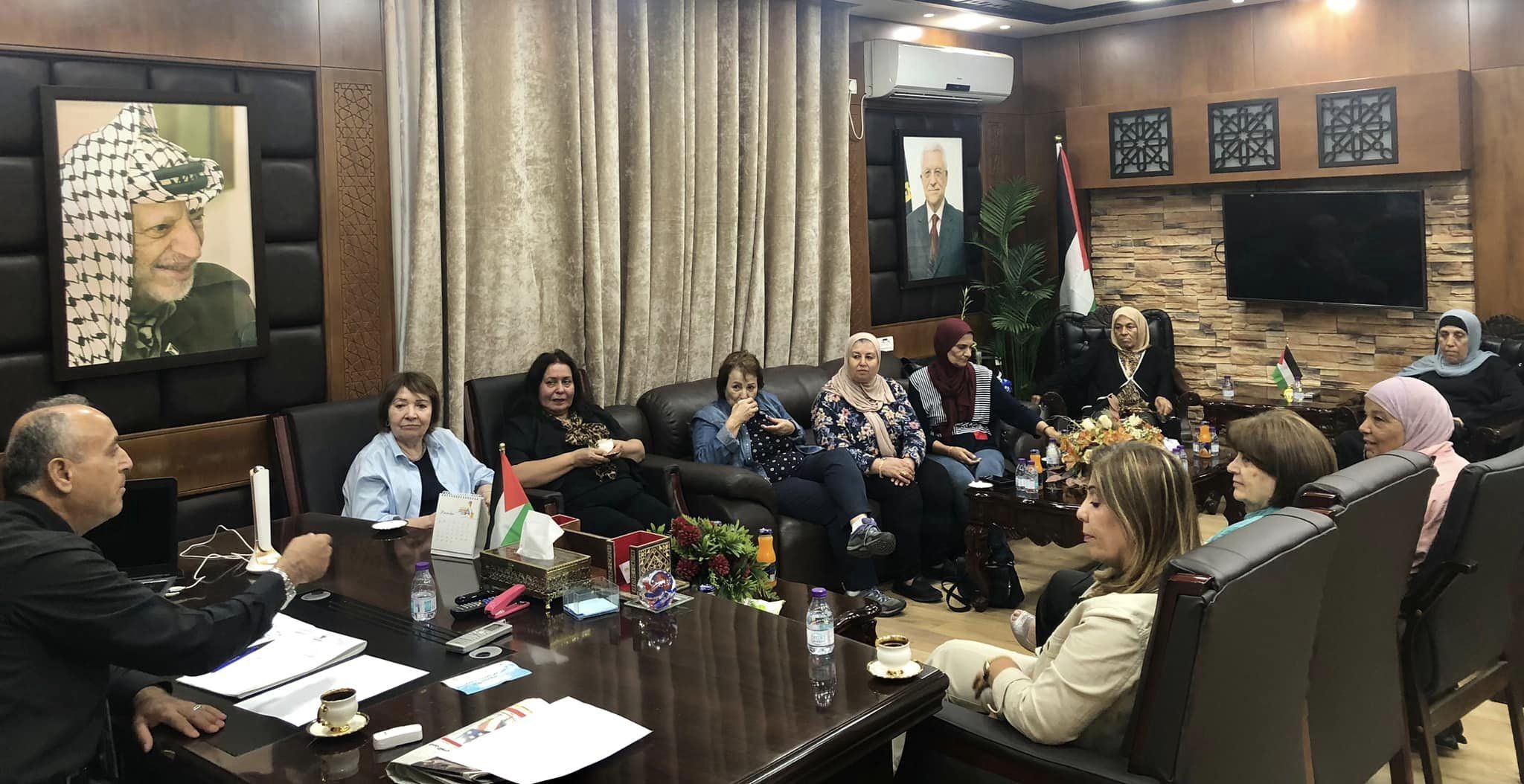 Meeting with the acting governor of Jenin and a Palestinian Women's Union delegation.